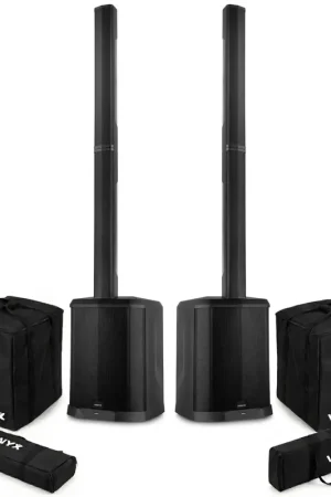 Premium | Vonyx VX822 - Pack 2 Enceintes Actives 3600W avec BT et Appairage Stéréo + Housses