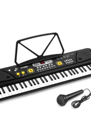 MAX KD61 - Clavier Électronique Noir 61 Touches Portable avec Batterie Rechargeable | 200 Sons, 200 Rythmes & Haut-Parleurs Intégrés | Nouveau produit