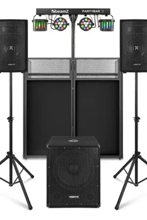 Prix doux - Pack Sono DJ Complet Vonyx - Système Tout-en-un 800 W avec Table de Mixage, Amplificateur & Enceintes | Idéal Soirées et Animations