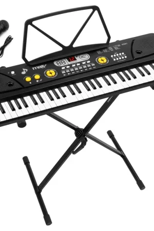 Prix malin - Pack MAX KD61 - Clavier/Piano 61 Touches avec Support | Piano Électronique Portable pour Débutants - Modèle Noir