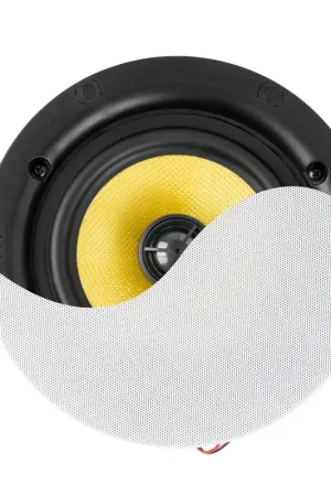 Top des ventes | Power Dynamics KVCS6 - Haut-parleur de plafond 6,5″ - Son clair pour intérieur et extérieur | Blanc