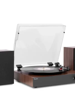 À ne pas manquer - Audizio RP325W - Platine Vinyle Retro avec Enceintes Intégrées & BT Sans Fil | Noyer Noir