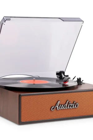 Audizio Reno - Platine vinyle rétro avec enceintes intégrées - Tourne disque LP vintage - Cuivre | Promotion