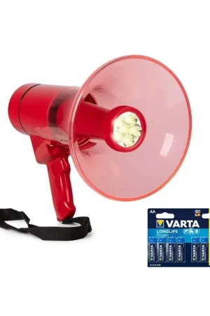 Bonne affaire - Vonyx MEG050L - Mégaphone 50W avec sirène, enregistrement et lampe torche - Piles incluses