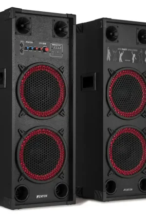 Top des ventes - 2nde Vie - Fenton SPK-210 - Pack d’enceintes actives PA 2×10″, 1200 W, streaming sans fil, USB, SD, entrées micros