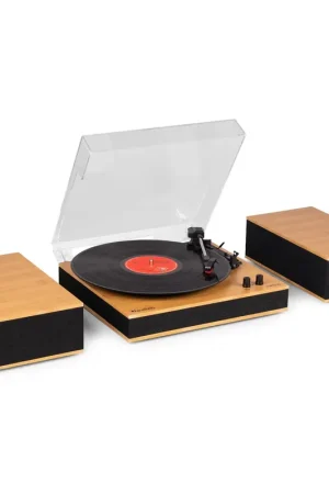 Audizio Tupelo - Platine Vinyle Bluetooth avec 2 Enceintes Stéréo - Finition Bambou | Coup de cœur des clients