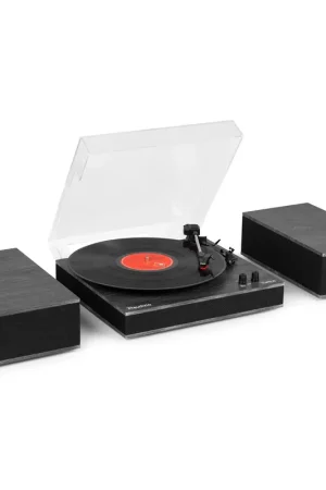 Super offre | Audizio Tupelo - Platine Vinyle Bluetooth avec 2 Enceintes Stéréo - Finition Noire