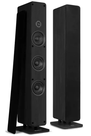 Bonne affaire - Audizio ARCO - Paire d’Enceintes Colonne Hi-Fi Passives 320W Noires - Système Stéréo pour Salon et Home Cinéma