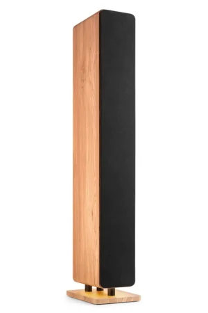Audizio ARCO - Enceinte Colonne Hi-Fi Active Chêne Clair avec Radio DAB+ 160W avec 3 Woofers 4″ - BT, USB, Optique - Dernières pièces