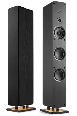 Audizio ARCO - Paire d'Enceintes Colonne Hi-Fi Stéréo 320W avec Radio DAB+, BT, pour Salon, TV et Musique, Finition Noire - Produit tendance
