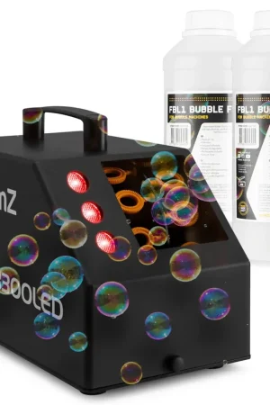 Bien noté - BeamZ B300LED Pack Machine à Bulles Enfant/Soirées avec LEDs RGB, Télécommande sans Fil et 2L de liquide inclus