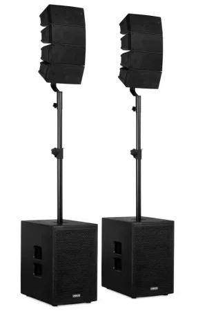 Vonyx VX922 - Système Sono Line Array 2.2 avec Subwoofers 12" - 1600W - Pack Enceintes DJ Complet - Prix réduit