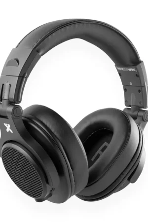 Vonyx HDX120WBK - Casque DJ BT Polyvalent Noir avec Sac de Transport - Casque Audio DJ Sans Fil et Filaire pour Mix, Monitoring et Streaming - Nouveau lancement
