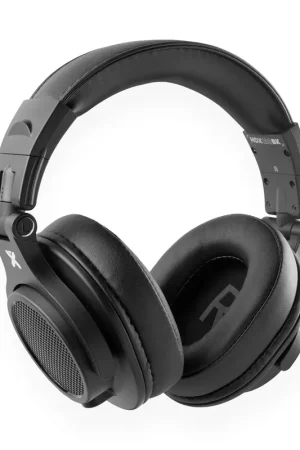 Vonyx HDX120BK - Casque DJ Noir avec Sac de Transport - Casque Audio Filaire Pliable pour Mix et Monitoring - Livraison express
