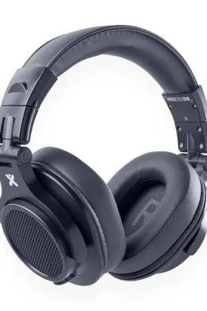Vonyx HDX120DB - Casque DJ Bleu avec Sac de Transport - Casque Audio Filaire Pliable pour Mix et Monitoring - Coup de cœur des clients