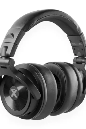 Tendance - Vonyx HDX200BK - Casque DJ Premium Noir avec Sac de Transport - Casque Audio Filaire Pro pour Mix et Monitoring