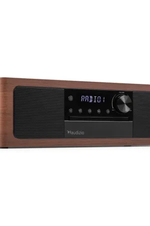 Tout nouveau - Audizio Lunata - Radio DAB+ Hi-Fi Premium finition Wengé avec Lecteur CD et BT sans fil - Système Audio Simple et Élégant