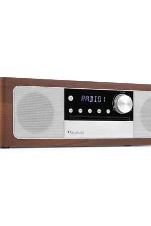 Meilleur prix - Audizio Lunata - Radio DAB+ Hi-Fi Premium finition Noyer avec Lecteur CD et BT sans fil - Système Audio Simple et Élégant