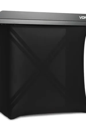 Direct fabricant | 2nde Vie - Vonyx DBE100 - Table DJ Portable Pupitre Pliable 1m avec Housses Lycra et Housse de Transport - Support Stable pour Équipement DJ