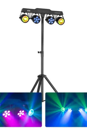 Affaire à saisir | BeamZ CLS Neso9 Party Bar Jeu de Lumière PAR RGBW + Jelly Moon avec Télécommande et Pied