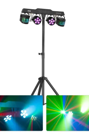BeamZ CLS Orcus Party Bar Jeu de Lumière 4 Effets avec Télécommande et Pied - Plus que quelques unités