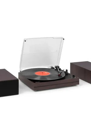 Audizio Akron - Platine Vinyle Bluetooth avec 2 Haut-Parleurs - Ébène - Commandez dès maintenant