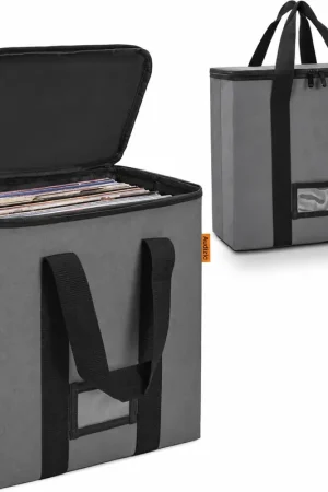 Audizio VCB50 – Sac de Transport pour 50 Disques Vinyles 33 Tours Gris - Prix doux