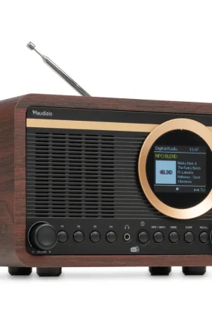 Offre bientôt terminée - Audizio Ovaro - Radio DAB+ Rétro Bluetooth FM 20W - Cerisier