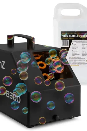 BeamZ B300 Pack Machine à Bulles Enfant/Anniversaire avec 5L de Liquide - Derniers exemplaires