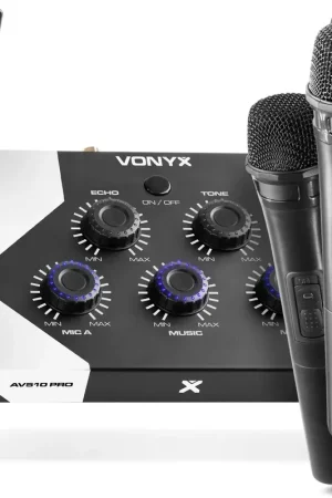 Nouvel arrivage - Vonyx AV510 Ensemble Karaoké Pro avec Microphones - Noir