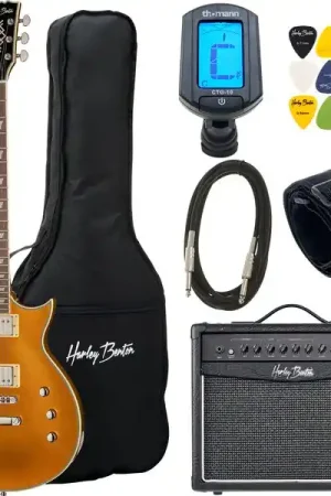 Derniers exemplaires | Harley Benton SC-Custom III Gold Top Set