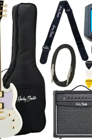 Aujourd'hui seulement | Harley Benton DC-Custom II White Set