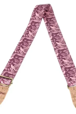 Cascha Ukulele Strap Mauve Birds Veg - Prix spécial