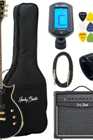 Harley Benton SC-Custom III P90 Black Set | Direct usine