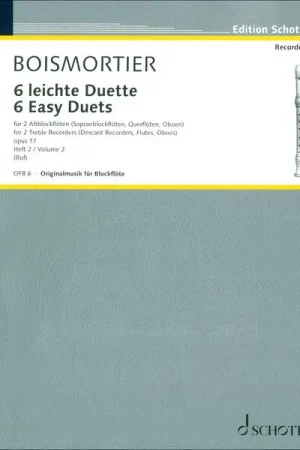 Schott Boismortier 6 leichte Duette 2 | Meilleure vente