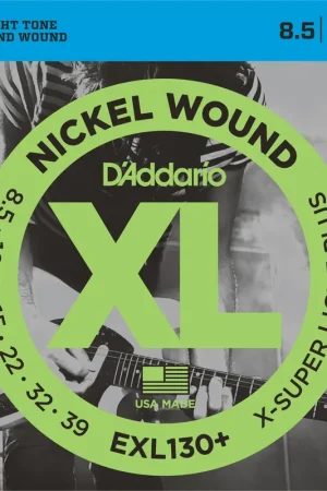 Stock presque épuisé - Jeu de Cordes D'addario EXL130PLUS File Rond Extra Super Light 8.5/39