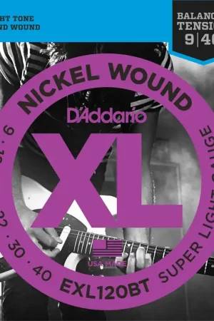 Prix cassé - Jeu de Cordes D'addario EXL120BT File Rond Super Light 09/40