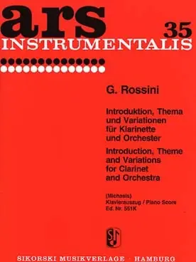 Rossini G. Introduction, Theme et Variations Clarinette | Promotion