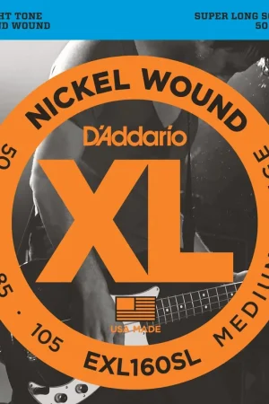 Jeu de Cordes Basse D'addario EXL160SL File Rond Super Long 50/105 | Disponible