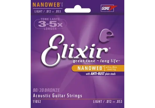 Expédition immédiate - Jeu de Cordes Acoustique Elixir Nanoweb 12/53 REF:11052