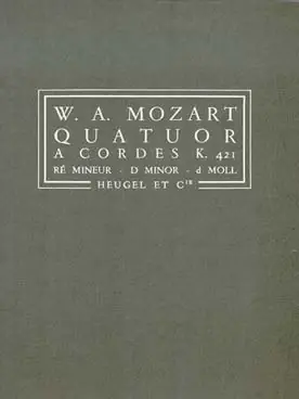 Mozart W.a. Quatuor A Cordes K 421 Partition de Poche - Commandez dès aujourd'hui