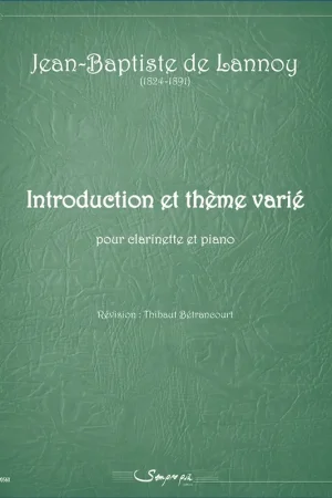 De Lannoy J.B. Introduction Et Thème Varié Clarinette Et Piano | Plus que quelques jours