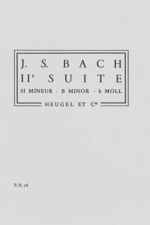 Bach J.s. 2ME Suite Bwv 1067 Full Score | Prix malin