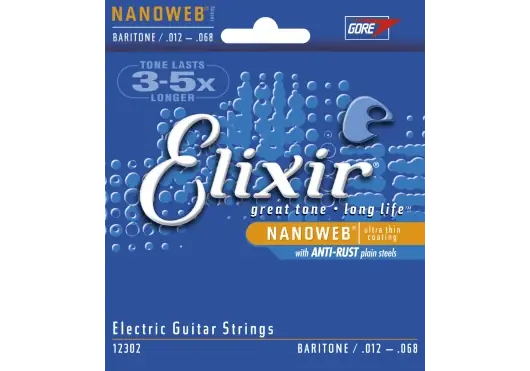 Achat sécurisé | Jeu de Cordes Electrique Elixir Nanoweb Baritone 12/68 REF:12302
