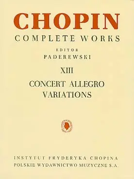 Chopin F. Allegro de Concert Variations Piano - Prêt à expédier