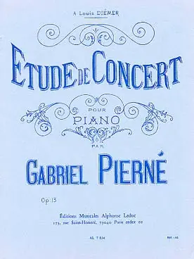 Achetez dès maintenant - Pierne G. Etude de Concert OP 13 Piano