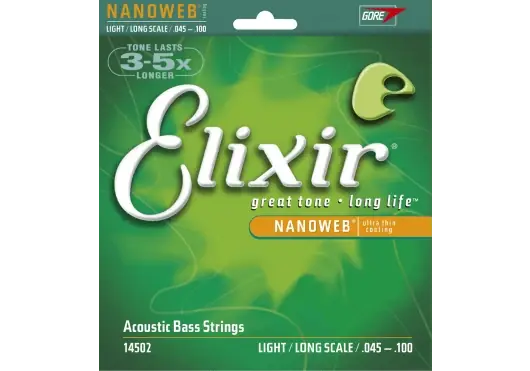Jeu de Cordes Basse Acoustique Elixir Nanoweb 45/100 REF:14052 - Qualité professionnelle