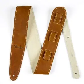 Bon plan - Sangle Fender Ball Groove Leather Strap Brown