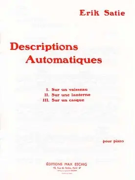 Satie E. Descriptions Automatiques Piano - Retour facile