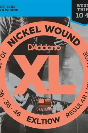 Disponible maintenant | Jeu de Cordes D'addario EXL110W File Rond Light 10/46